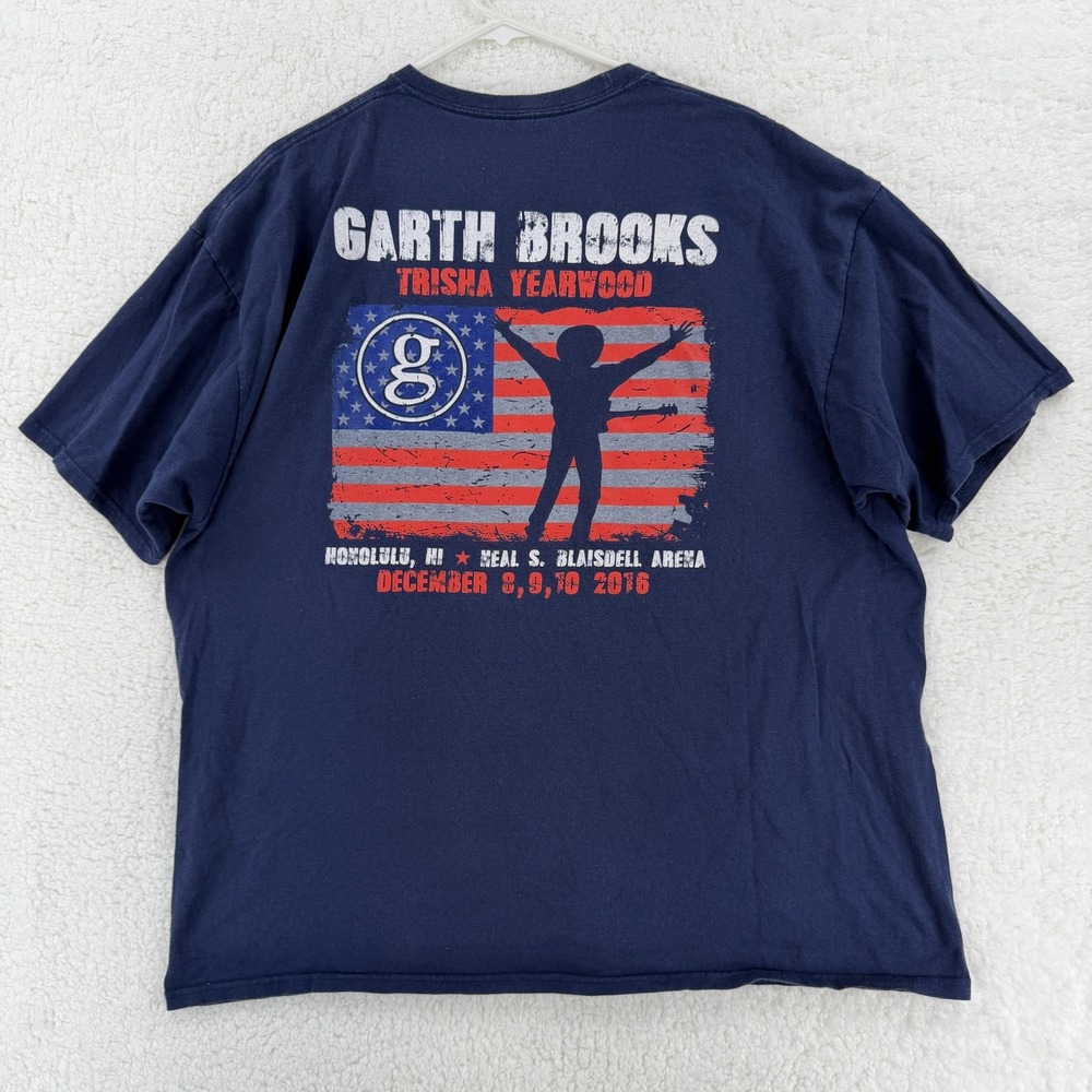 Garth Brooks Shirt Mens 2XL Navy World Tour 2016 Trisha Yearwood Concert Tee